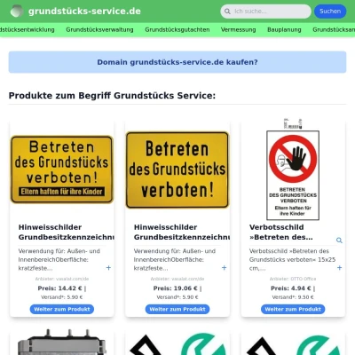 Screenshot grundstücks-service.de