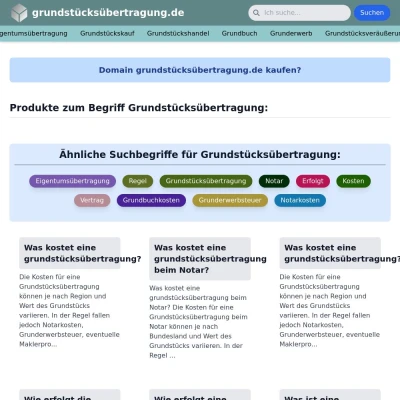 Screenshot grundstücksübertragung.de