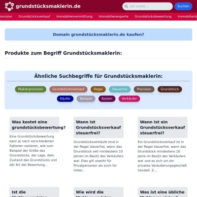 Screenshot grundstücksmaklerin.de