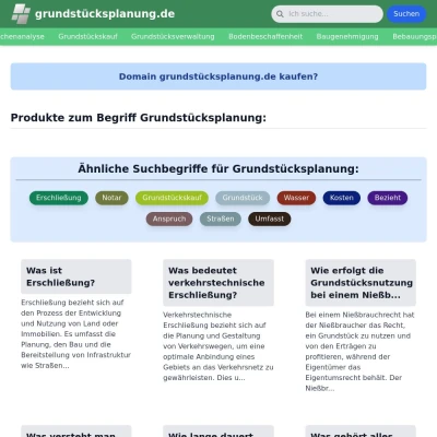 Screenshot grundstücksplanung.de