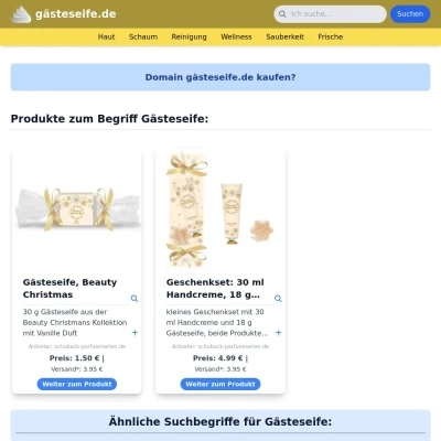 Screenshot gästeseife.de