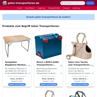 Screenshot güter-transportieren.de