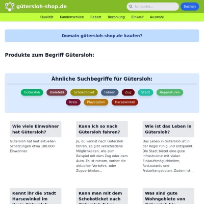Screenshot gütersloh-shop.de