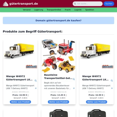 Screenshot gütertransport.de