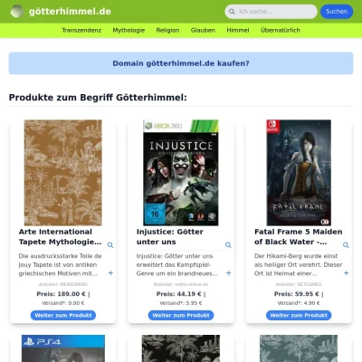 Screenshot götterhimmel.de