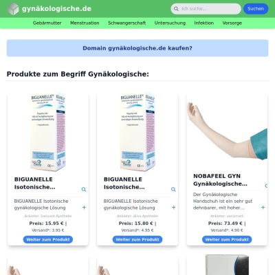 Screenshot gynäkologische.de