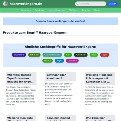 Screenshot haareverlängern.de