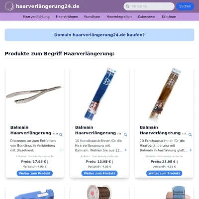 Screenshot haarverlängerung24.de