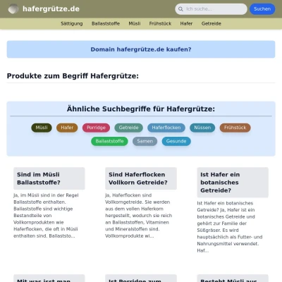 Screenshot hafergrütze.de