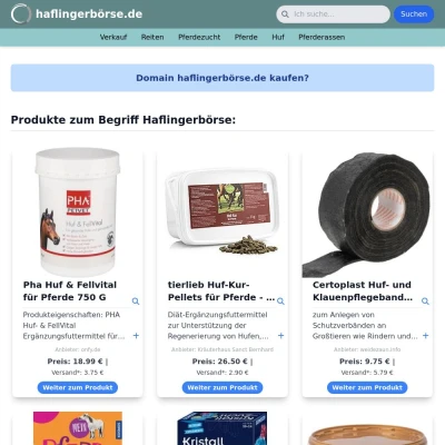 Screenshot haflingerbörse.de