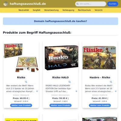 Screenshot haftungsausschluß.de