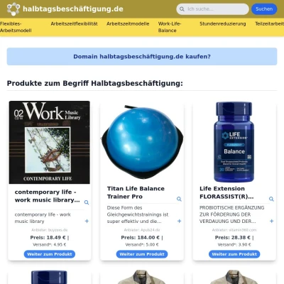 Screenshot halbtagsbeschäftigung.de