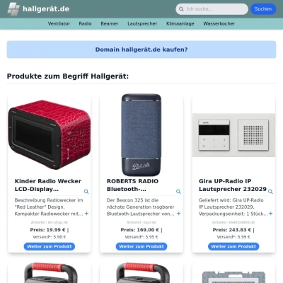 Screenshot hallgerät.de