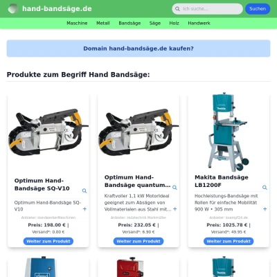 Screenshot hand-bandsäge.de