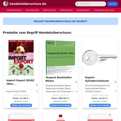Screenshot handelsüberschuss.de