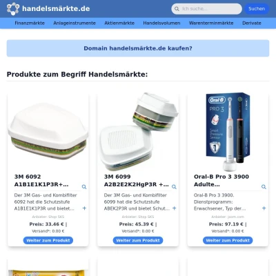 Screenshot handelsmärkte.de