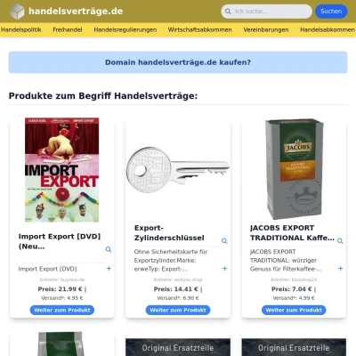 Screenshot handelsverträge.de