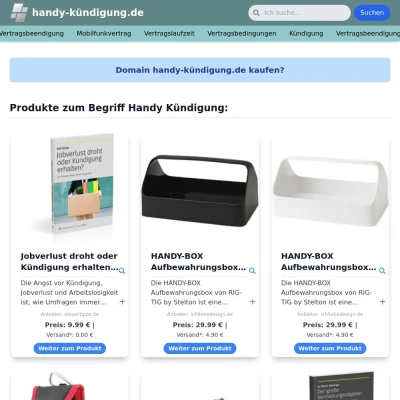 Screenshot handy-kündigung.de