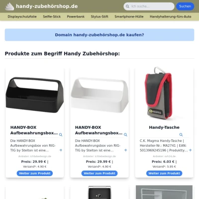 Screenshot handy-zubehörshop.de