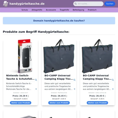 Screenshot handygürteltasche.de