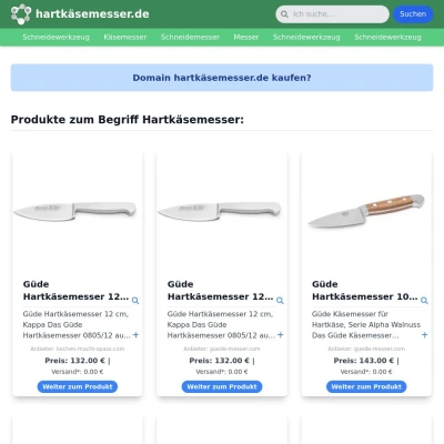 Screenshot hartkäsemesser.de