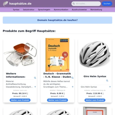 Screenshot hauptsätze.de