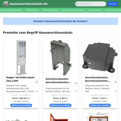 Screenshot hausanschlusssäule.de