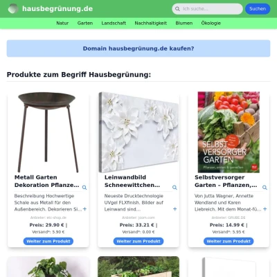 Screenshot hausbegrünung.de