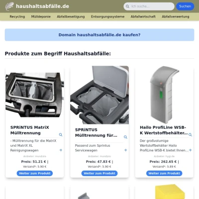 Screenshot haushaltsabfälle.de