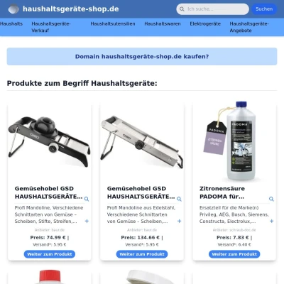 Screenshot haushaltsgeräte-shop.de