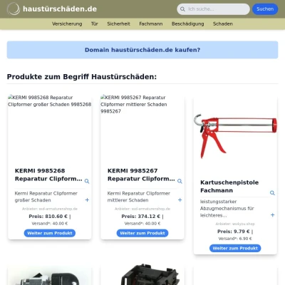 Screenshot haustürschäden.de