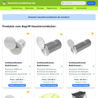 Screenshot haustürvordächer.de