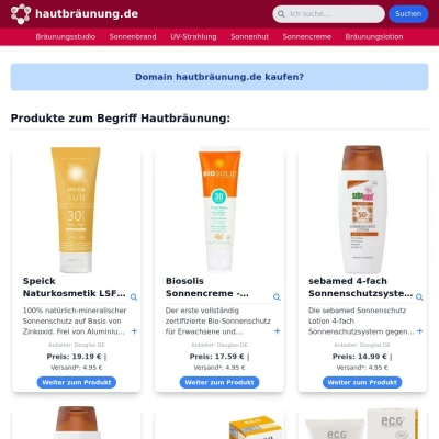 Screenshot hautbräunung.de