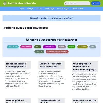 Screenshot hautärzte-online.de