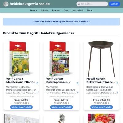 Screenshot heidekrautgewächse.de