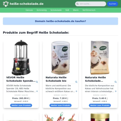 Screenshot heiße-schokolade.de