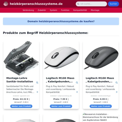 Screenshot heizkörperanschlusssysteme.de