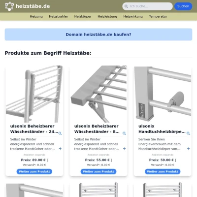 Screenshot heizstäbe.de