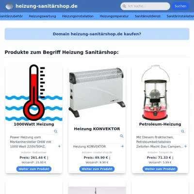 Screenshot heizung-sanitärshop.de