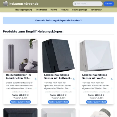 Screenshot heizungskörper.de