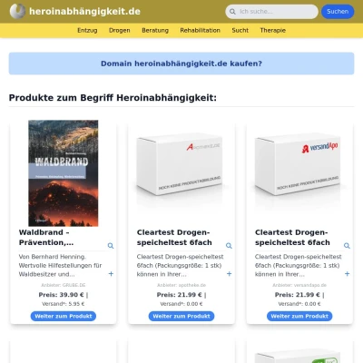 Screenshot heroinabhängigkeit.de