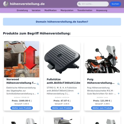 Screenshot höhenverstellung.de