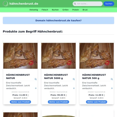 Screenshot hähnchenbrust.de