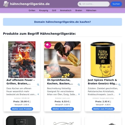 Screenshot hähnchengrillgeräte.de