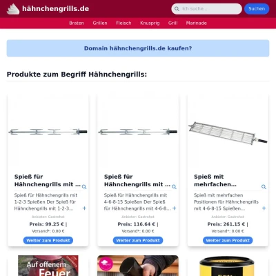 Screenshot hähnchengrills.de