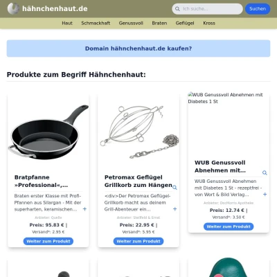 Screenshot hähnchenhaut.de