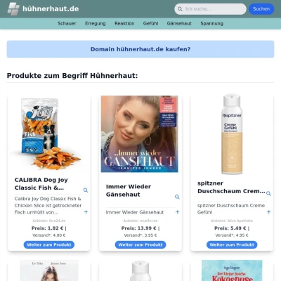 Screenshot hühnerhaut.de