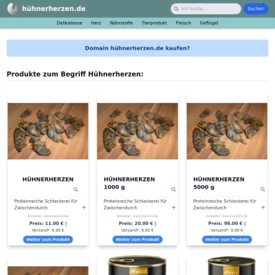 Screenshot hühnerherzen.de