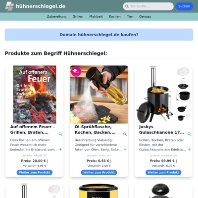 Screenshot hühnerschlegel.de
