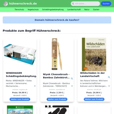 Screenshot hühnerschreck.de